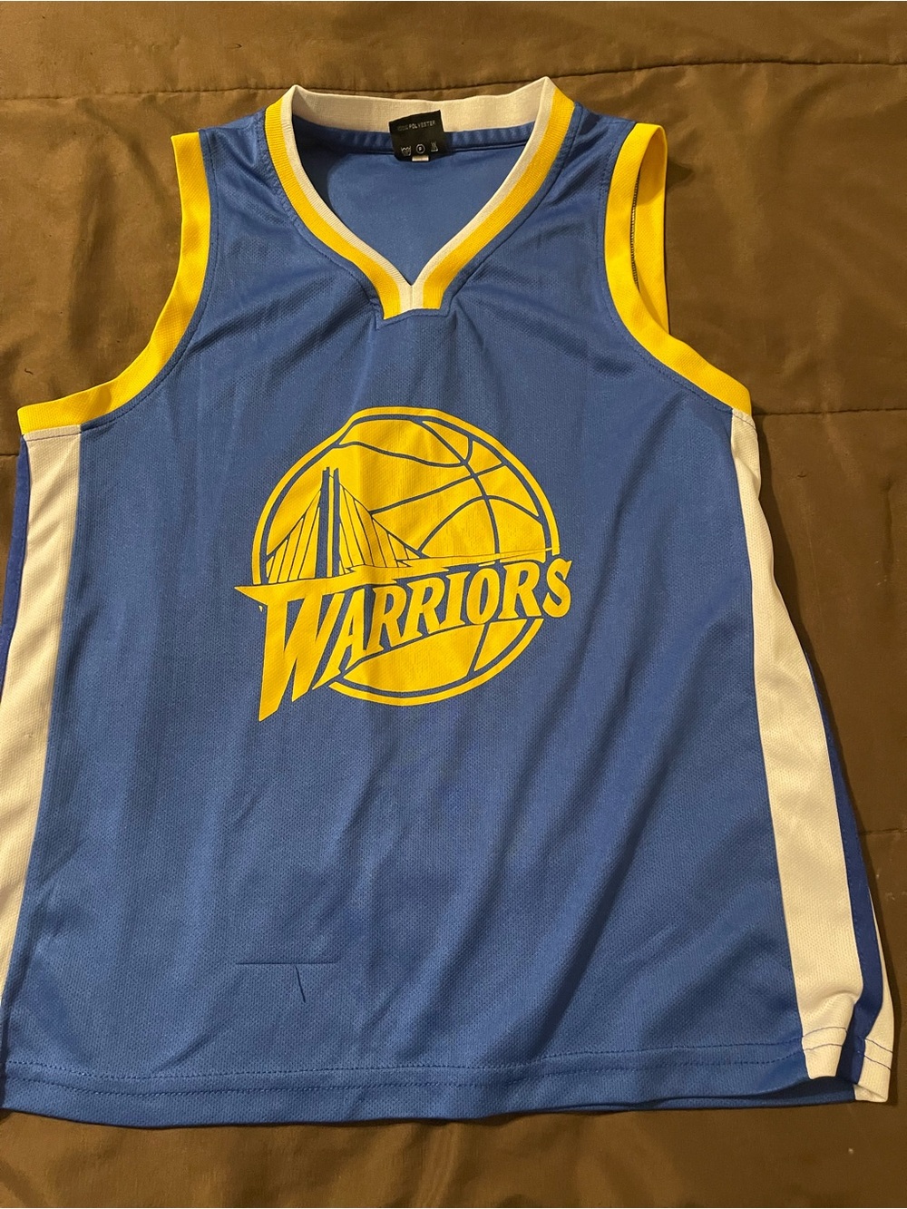 Boys Warriors Curry 30 Jersey Kids' Blue & Yellow Basketball Jersey